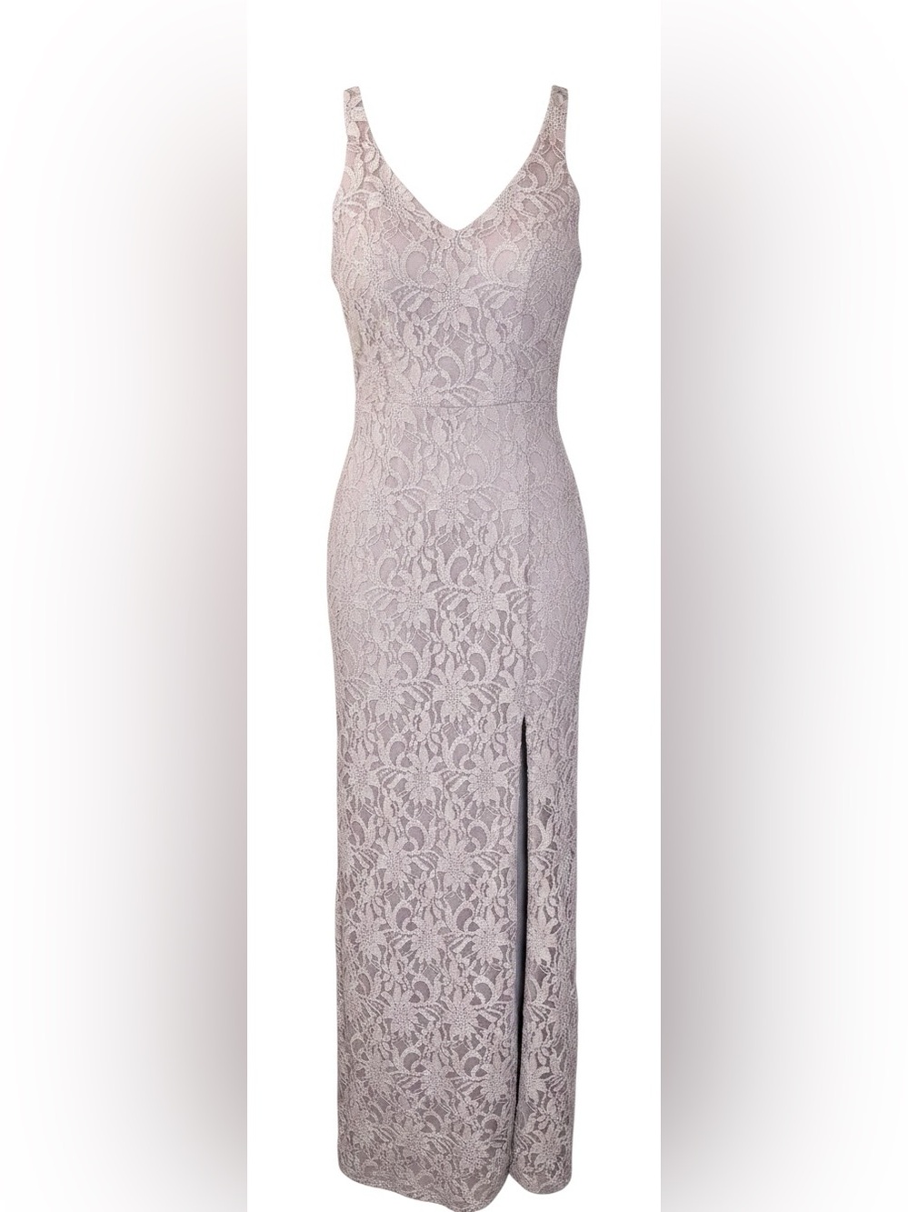 Windsor Lavender Lace V-Neck Formal Homecoming Dress